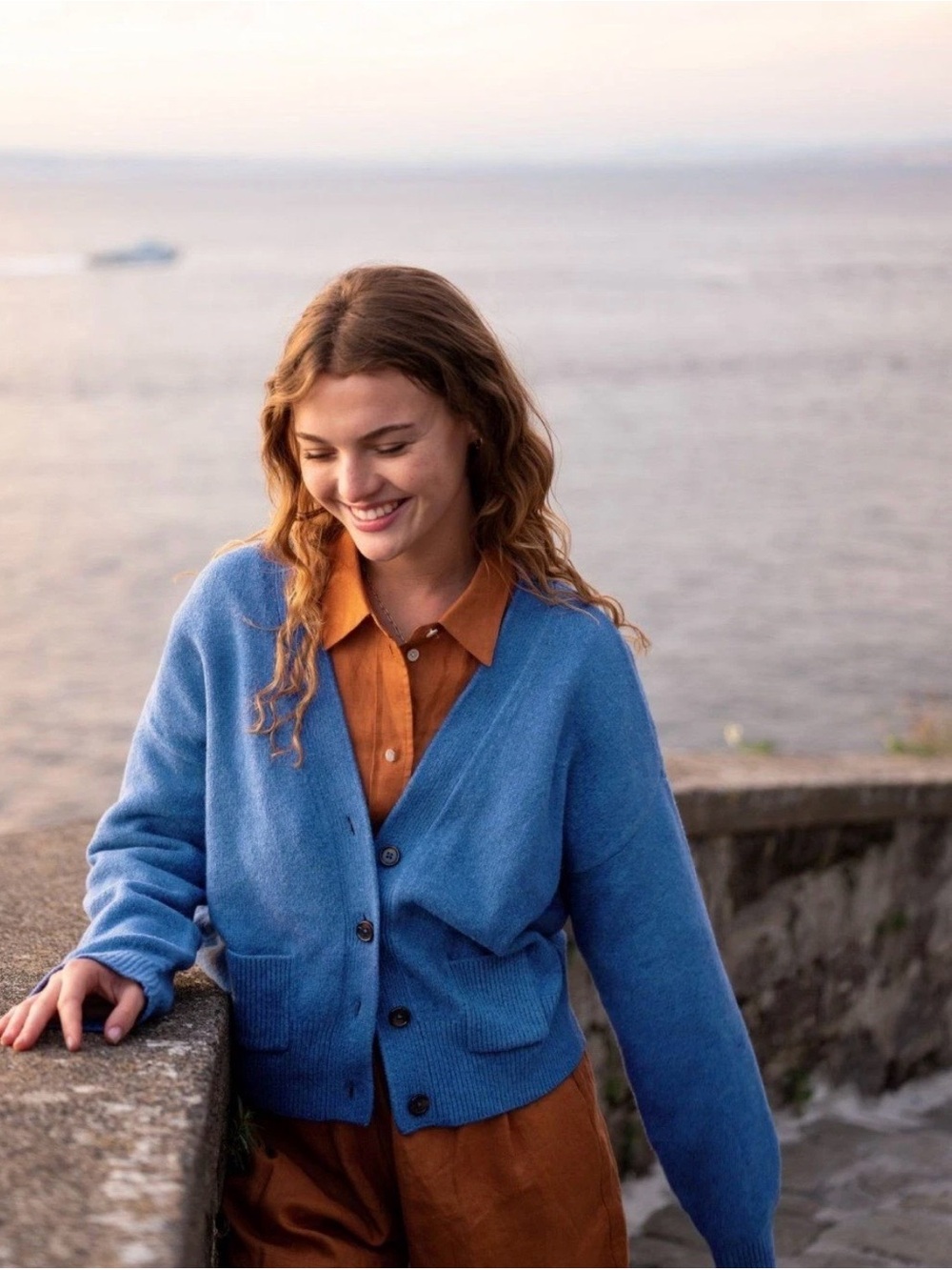 Mersea Cruiser Cardigan Sweater / XL / Beautiful Blue / NWT